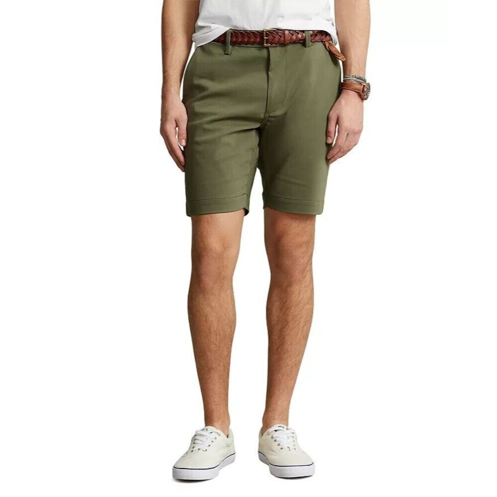 Polo Ralph Lauren Men's Shorts 7-Inch Dobby Shorts Stretch Cotton Blend green